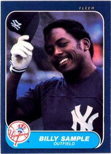 #118 Billy Sample - New York Yankees - 1986 Fleer Baseball