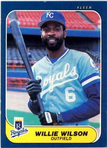 #25 Willie Wilson - Kansas City Royals - 1986 Fleer Baseball