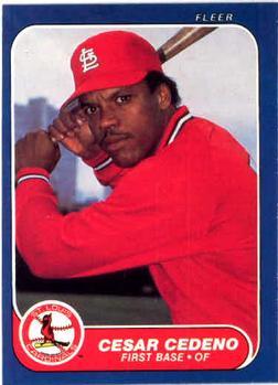 #29 Cesar Cedeno - St. Louis Cardinals - 1986 Fleer Baseball
