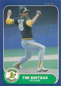 #412 Tim Birtsas - Oakland Athletics - 1986 Fleer Baseball
