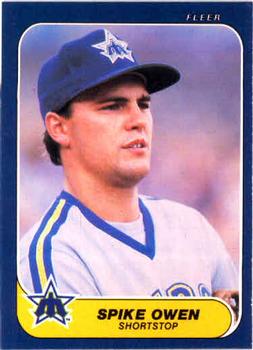 #471 Spike Owen - Seattle Mariners - 1986 Fleer Baseball
