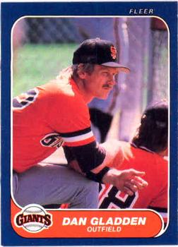 #541 Dan Gladden - San Francisco Giants - 1986 Fleer Baseball