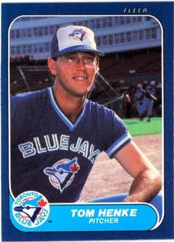#60 Tom Henke - Toronto Blue Jays - 1986 Fleer Baseball
