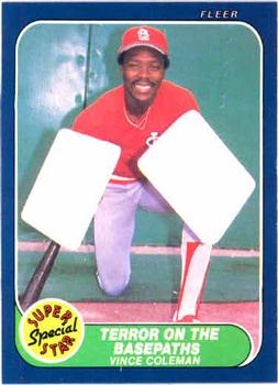 #637 Vince Coleman - St. Louis Cardinals - 1986 Fleer Baseball