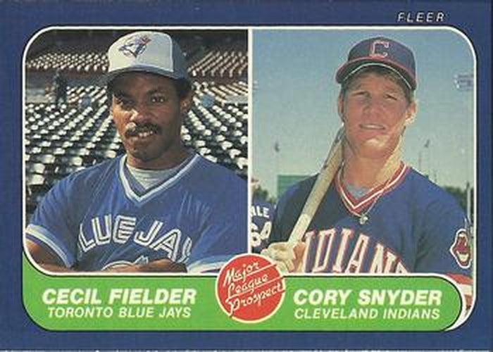 #653 Cecil Fielder / Cory Snyder - Toronto Blue Jays / Cleveland Indians - 1986 Fleer Baseball