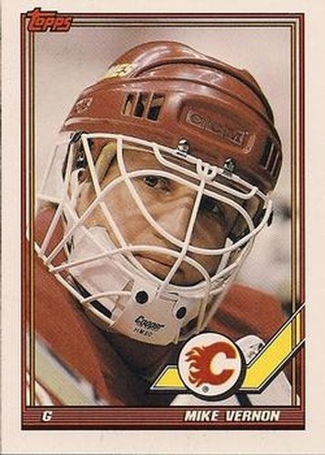#107 Mike Vernon - Calgary Flames - 1991-92 Topps Hockey