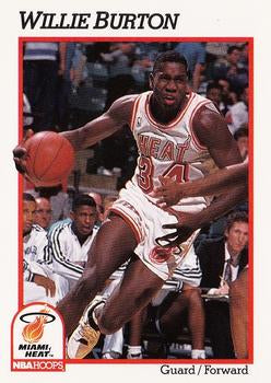 #107 Willie Burton - Miami Heat - 1991-92 Hoops Basketball