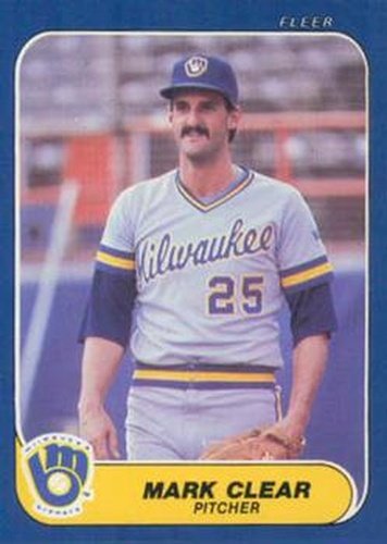 #U-26 Mark Clear - Milwaukee Brewers - 1986 Fleer Update Baseball