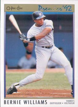 #109 Bernie Williams - New York Yankees - 1992 O-Pee-Chee Premier Baseball