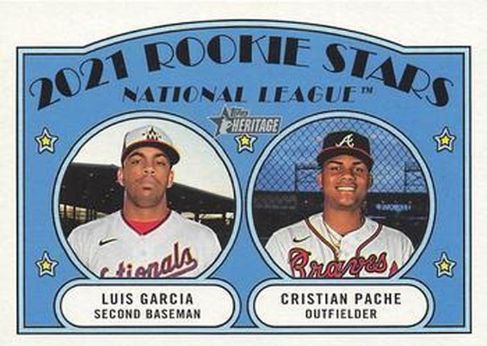 #109 National League 2021 Rookie Stars Luis Garcia / Cristian Pache - Washington Nationals / Atlanta Braves - 2021 Topps Heritage Baseball