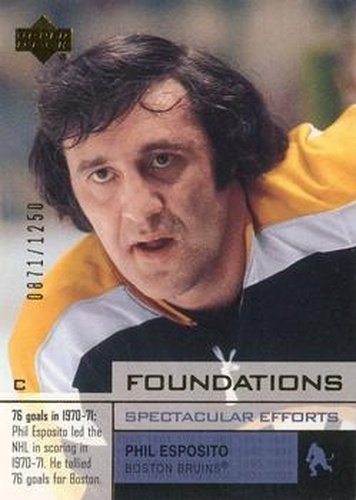 #109 Phil Esposito - Boston Bruins - 2002-03 Upper Deck Foundations Hockey