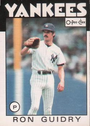 #109 Ron Guidry - New York Yankees - 1986 O-Pee-Chee Baseball