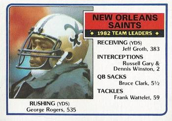 #109 George Rogers - New Orleans Saints - 1983 Topps Football