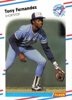 #109 Tony Fernandez - Toronto Blue Jays - 1988 Fleer Baseball