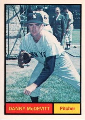#10 Danny McDevitt - New York Yankees -1982 Galasso 1961 World Champions New York Yankees Baseball