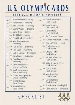 #110 Checklist CL - 1992 Impel U.S. Olympic Hopefuls