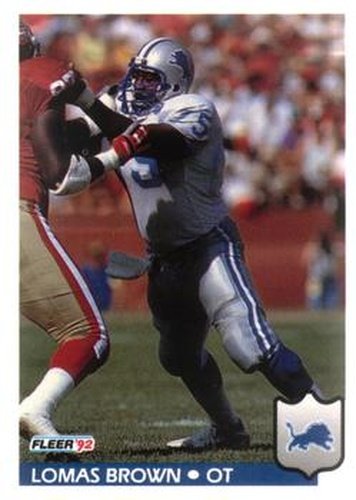 #111 Lomas Brown - Detroit Lions - 1992 Fleer Football