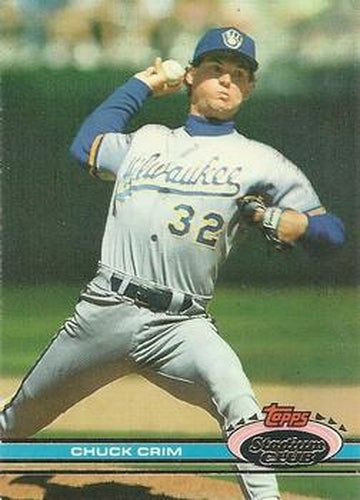 #112 Chuck Crim - Milwaukee Brewers - 1991 Stadium Club Baseball