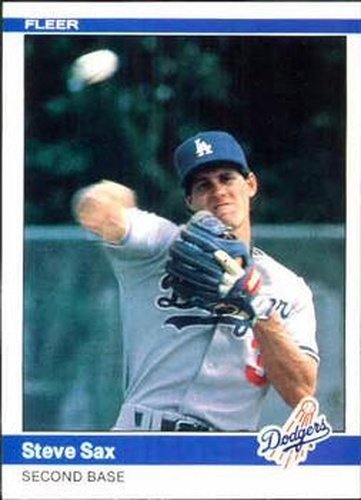 #112 Steve Sax - Los Angeles Dodgers - 1984 Fleer Baseball
