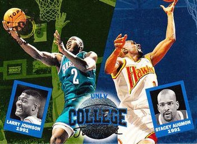 #113 Larry Johnson / Stacey Augmon - Charlotte Hornets / Atlanta Hawks - 1994-95 Stadium Club Basketball