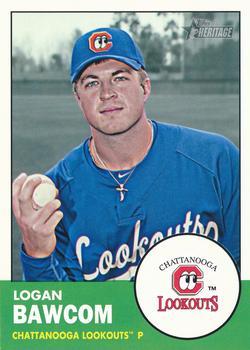 #113 Logan Bawcom - Chattanooga Lookouts - 2012 Topps Heritage Minor League Baseball