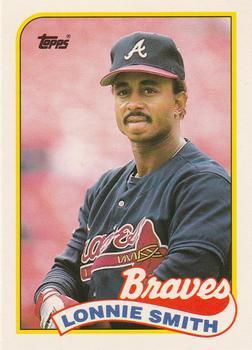 #114T Lonnie Smith - Atlanta Braves - 1989 Topps Traded Baseball