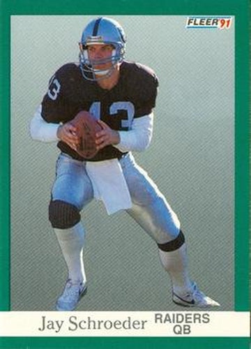 114 Jay Schroeder - Los Angeles Raiders - 1991 Fleer Football – Isolated  Cards