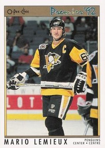 #114 Mario Lemieux - Pittsburgh Penguins - 1991-92 O-Pee-Chee Premier Hockey