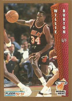 115 Willie Burton Miami Heat 1992 93 Fleer Basketball