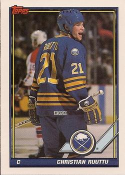 #115 Christian Ruuttu - Buffalo Sabres - 1991-92 Topps Hockey