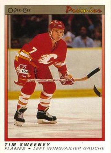 #116 Tim Sweeney - Calgary Flames - 1990-91 O-Pee-Chee Premier Hockey