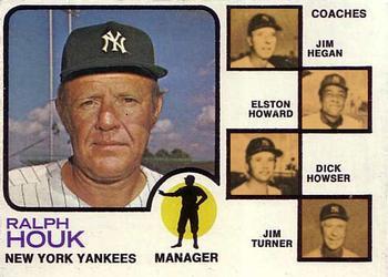 #116b Yankees Field Leaders Ralph Houk / Jim Hegan / Elston Howard / Dick Howser / Jim Turner - New York Yankees - 1973 Topps Baseball