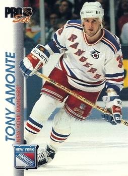 #118 Tony Amonte - New York Rangers - 1992-93 Pro Set Hockey