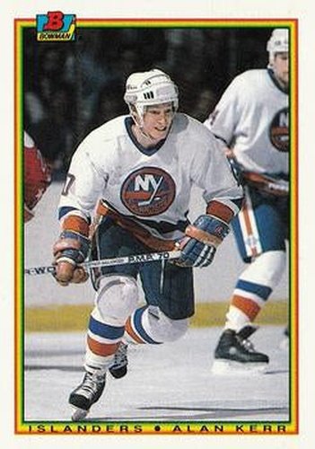 #118 Alan Kerr - New York Islanders - 1990-91 Bowman Hockey