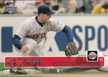 #118 Corey Koskie - Minnesota Twins - 2003 Upper Deck Baseball