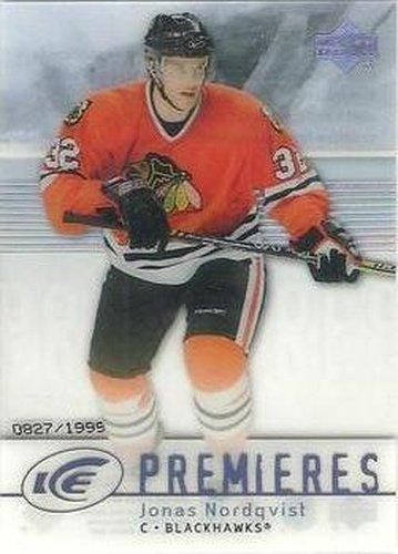 #118 Jonas Nordqvist - Chicago Blackhawks - 2007-08 Upper Deck Ice Hockey
