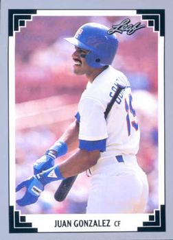 #119 Juan Gonzalez - Texas Rangers - 1991 Leaf Baseball