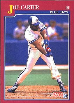 #11T Joe Carter - Toronto Blue Jays - 1991 Score Rookie & Traded Baseball