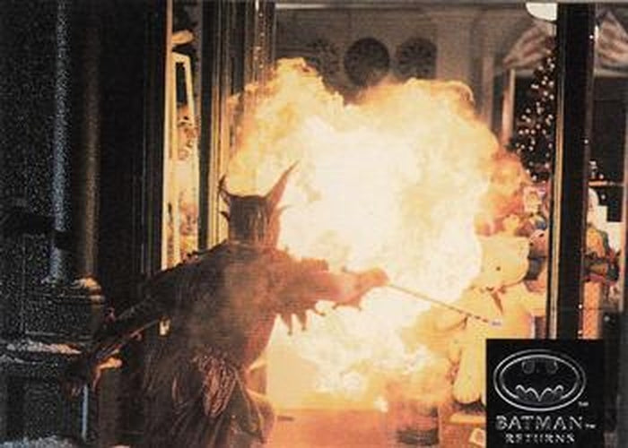 #11 Batman has his hands full as The Penguin, Cat - 1992 Stadium Club Batman Returns