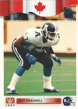 #11 Jeff Braswell - Toronto Argonauts - 1992 All World CFL Football