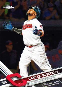 #121 Carlos Santana - Cleveland Indians - 2017 Topps Chrome Baseball