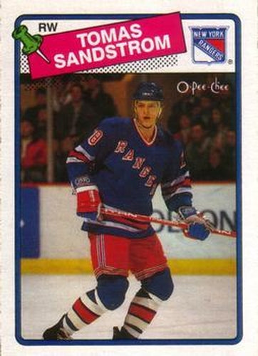 #121 Tomas Sandstrom - New York Rangers - 1988-89 O-Pee-Chee Hockey