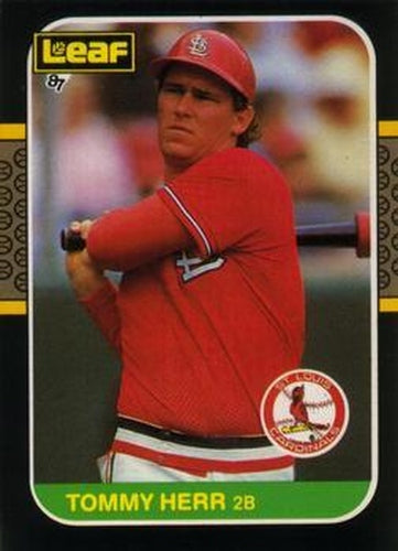 #121 Tommy Herr - St. Louis Cardinals - 1987 Leaf Baseball
