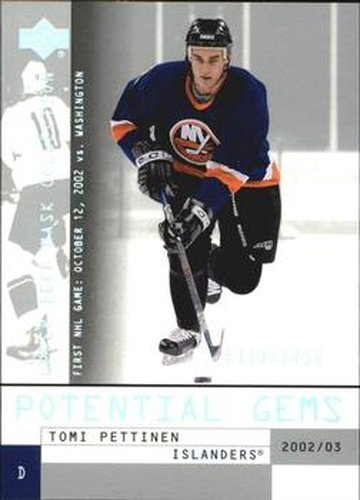 #121 Tomi Pettinen - New York Islanders - 2002-03 Upper Deck Mask Collection Hockey