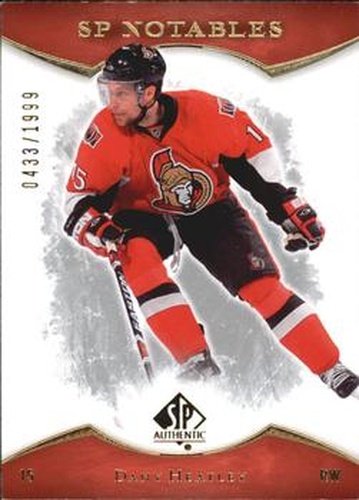#122 Dany Heatley - Ottawa Senators - 2007-08 SP Authentic Hockey