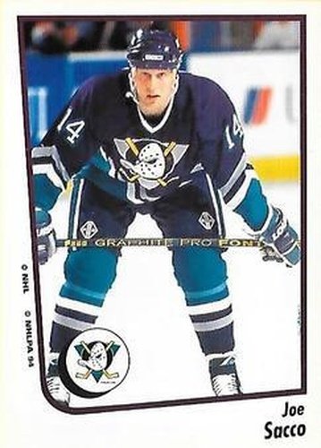 #122 Joe Sacco - Anaheim Mighty Ducks - 1994-95 Panini Hockey Stickers
