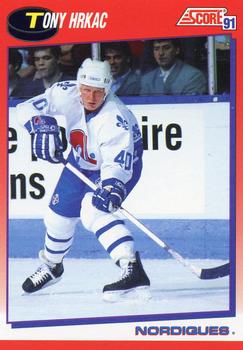 #122 Tony Hrkac - Quebec Nordiques - 1991-92 Score Canadian Bilingual Hockey