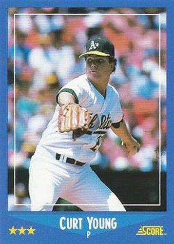 #125 Curt Young - Oakland Athletics - 1988 Score Baseball