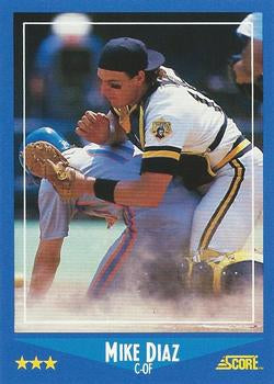 #143 Mike Diaz - Pittsburgh Pirates - 1988 Score Baseball