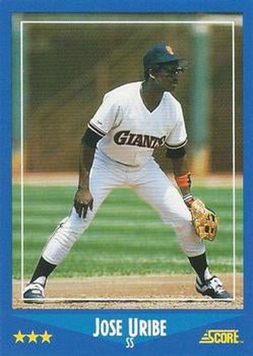 #165 Jose Uribe - San Francisco Giants - 1988 Score Baseball